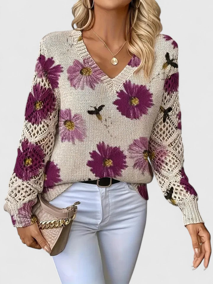 Patrizia | Maglione Elegante con Motivo Floreale