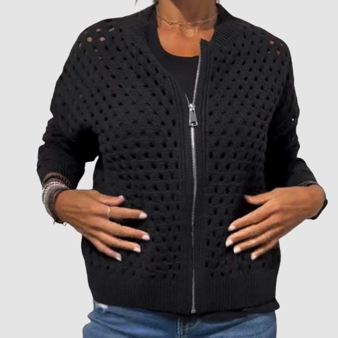 Giulia | Cardigan Traforato con Cerniera