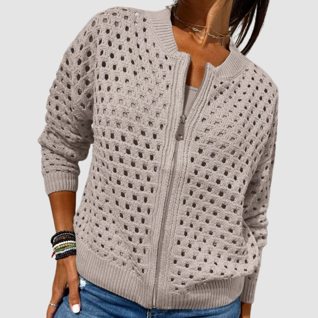 Giulia | Cardigan Traforato con Cerniera