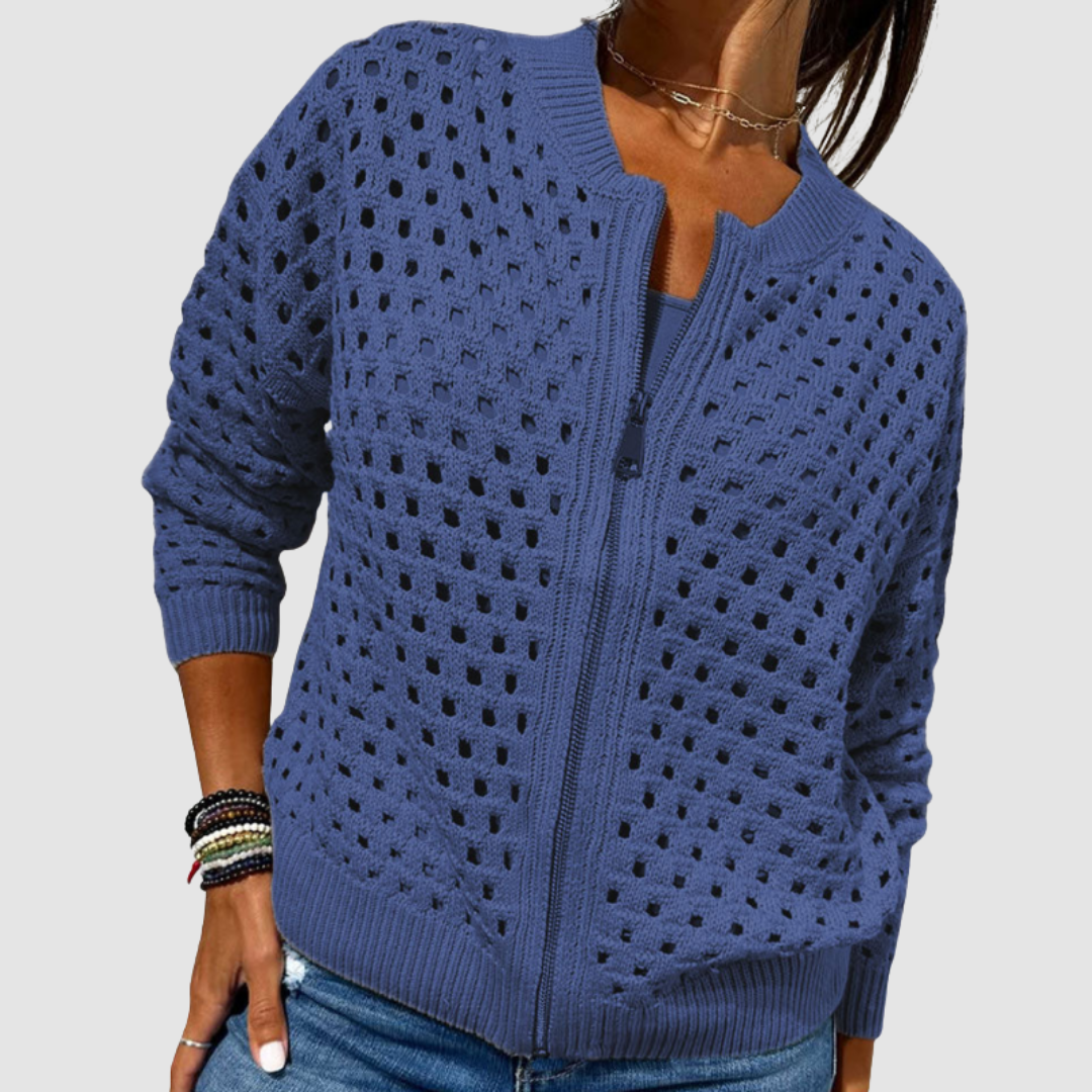 Giulia | Cardigan Traforato con Cerniera