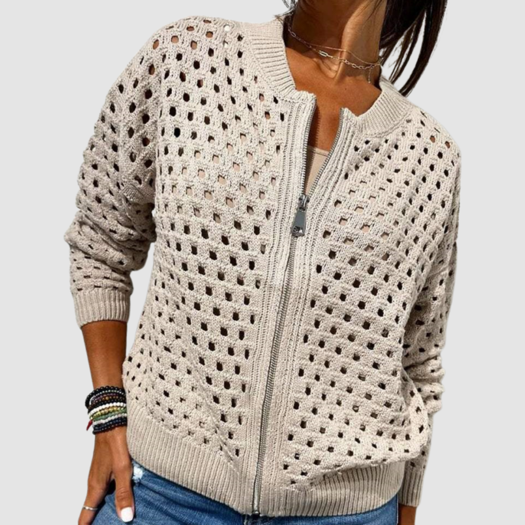 Giulia | Cardigan Traforato con Cerniera