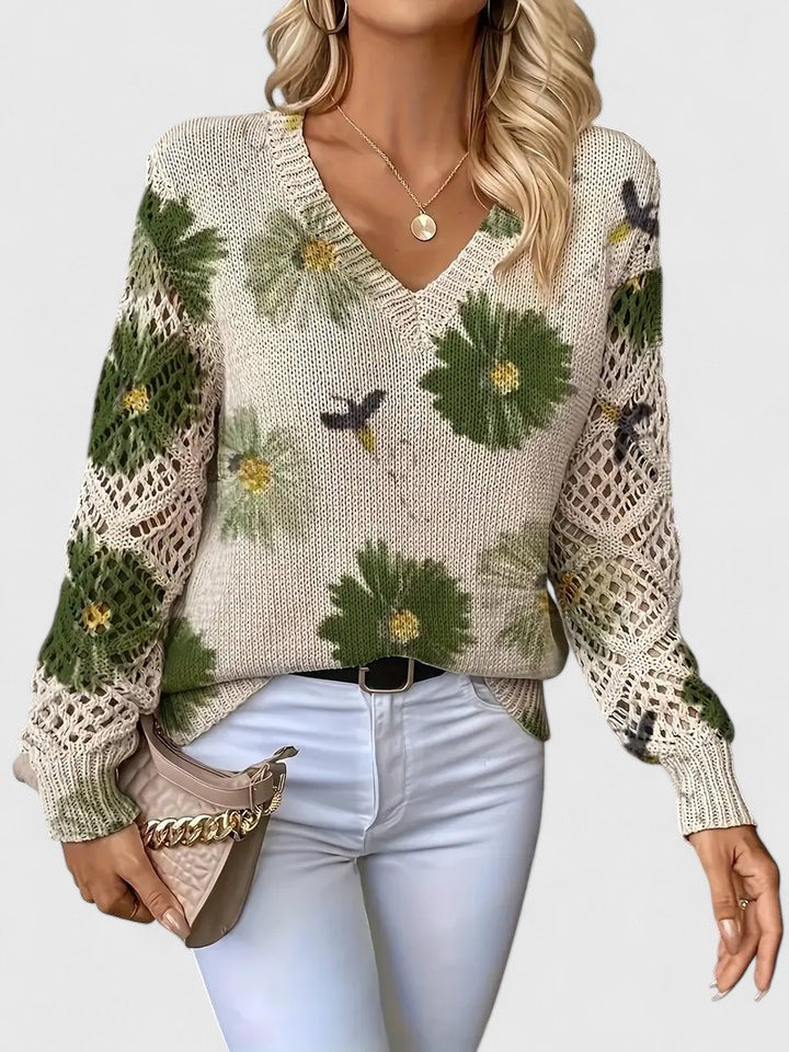 Patrizia | Maglione Elegante con Motivo Floreale