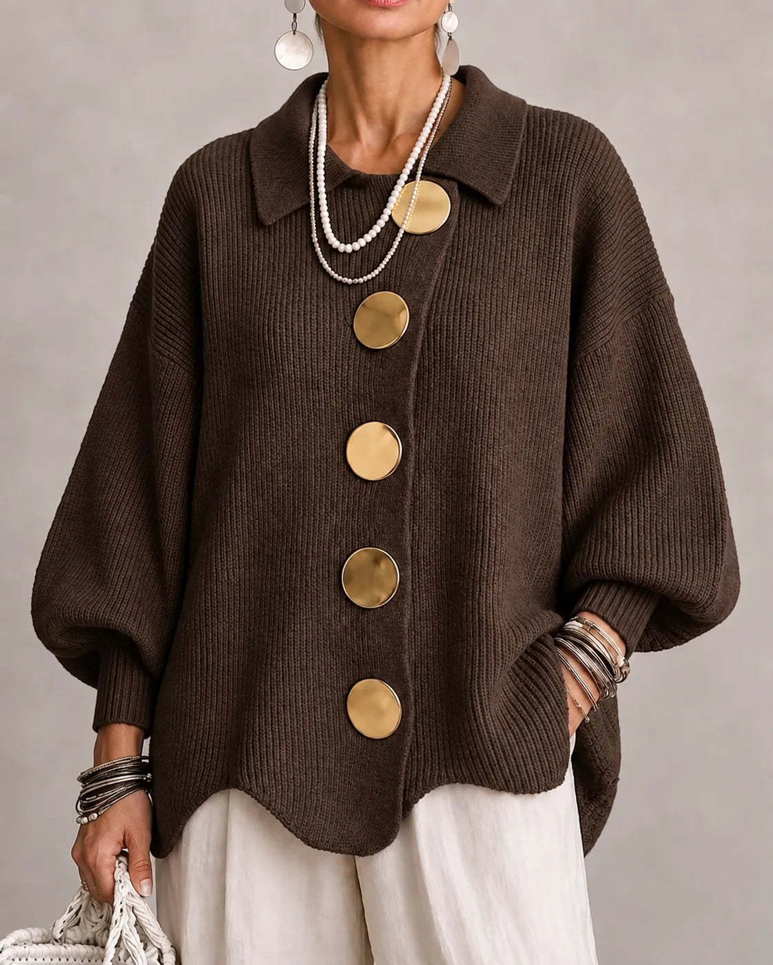 Eliana | Cardigan oversize con bottoni