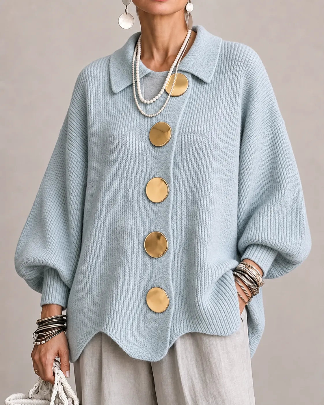 Eliana | Cardigan oversize con bottoni