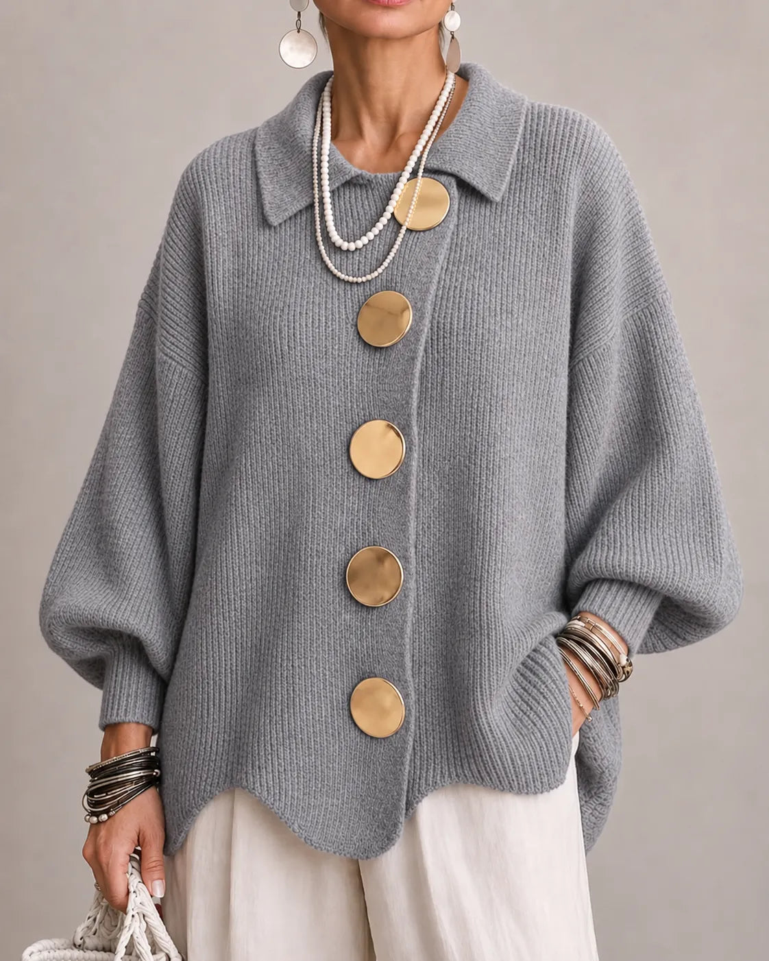 Eliana | Cardigan oversize con bottoni