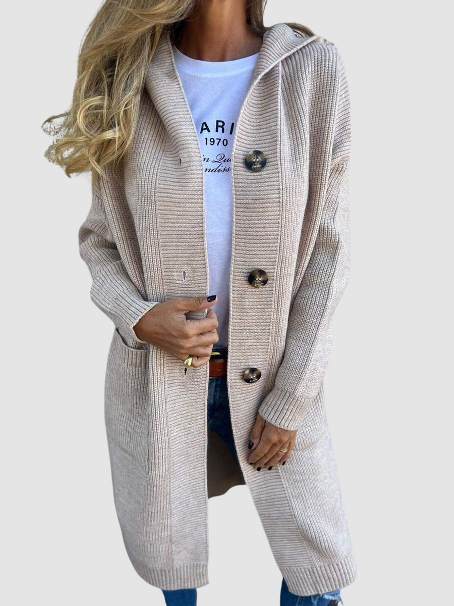 Luigina | Cardigan lungo con cappuccio
