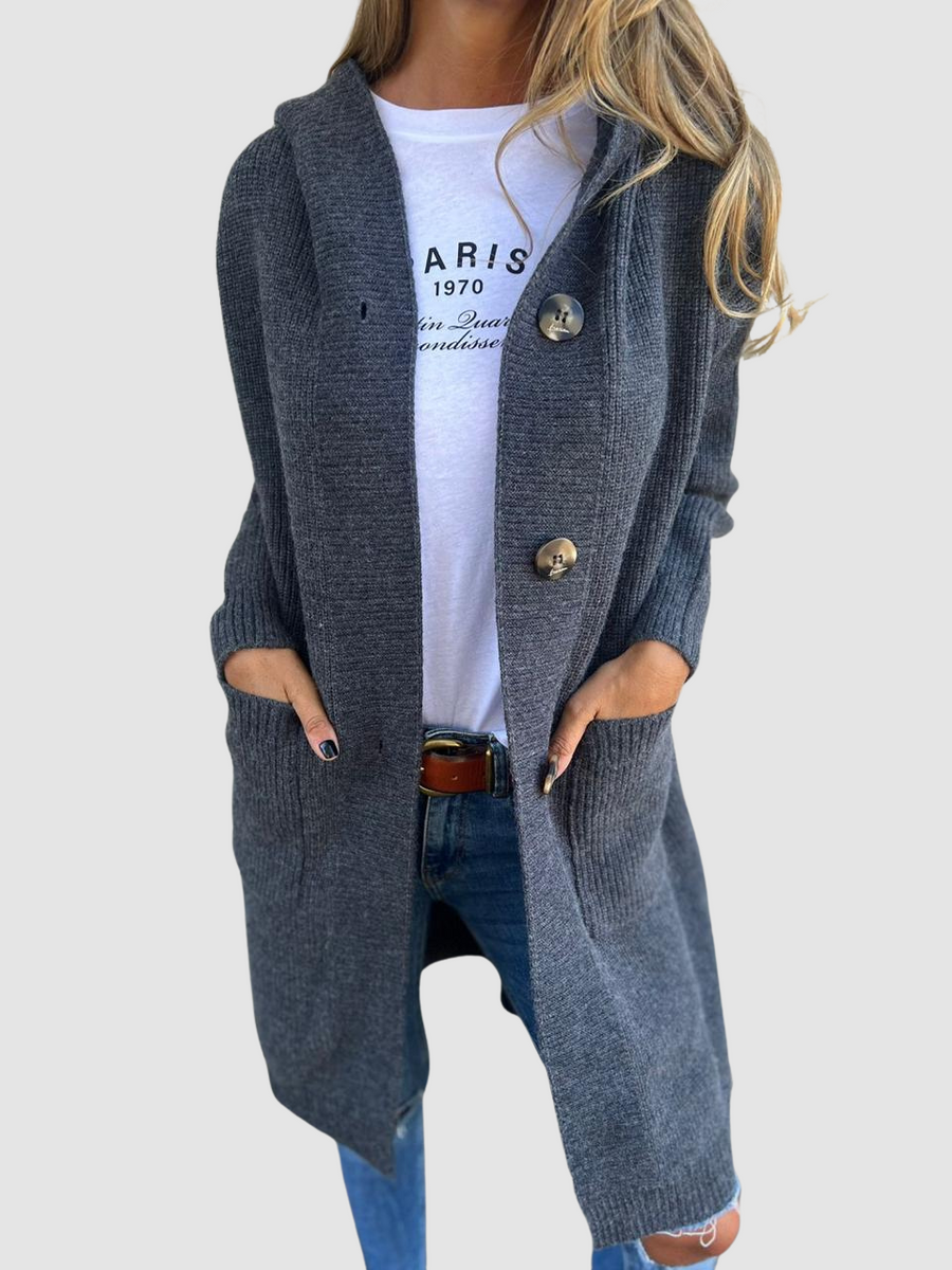 Luigina | Cardigan lungo con cappuccio