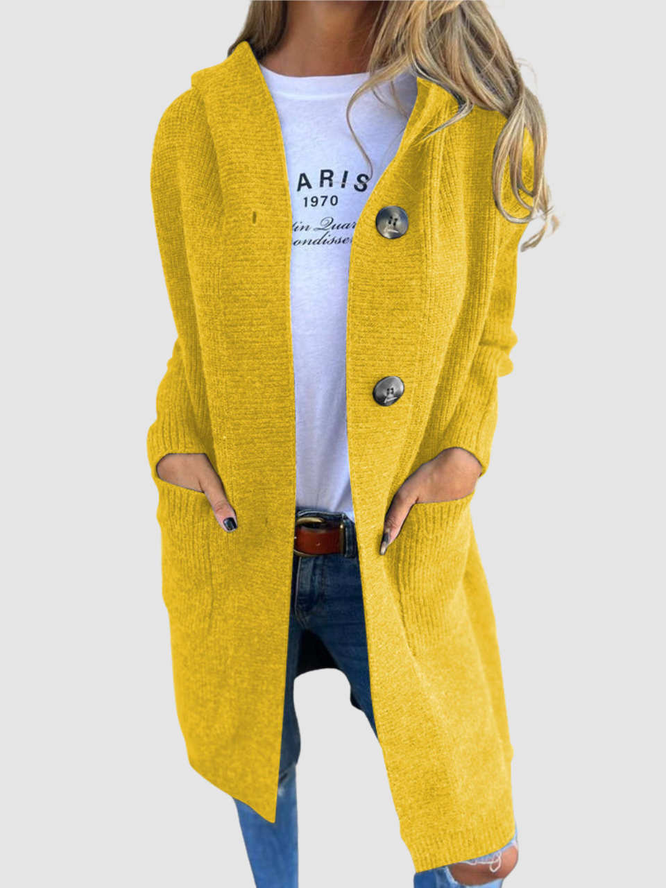 Luigina | Cardigan lungo con cappuccio
