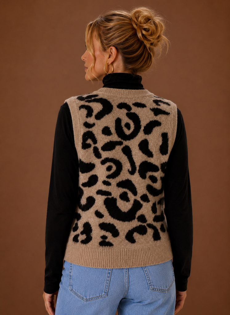 Leandra | Gilet Animalier con Bottoni