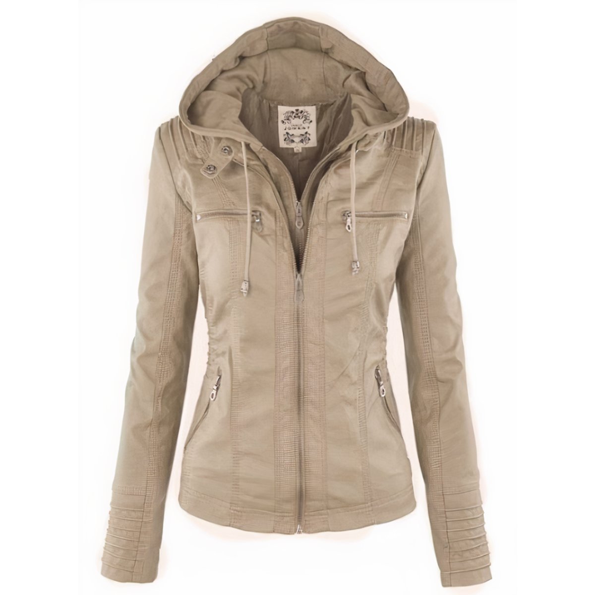 Cassia | Giacca Stile Moto con Cappuccio Removibile